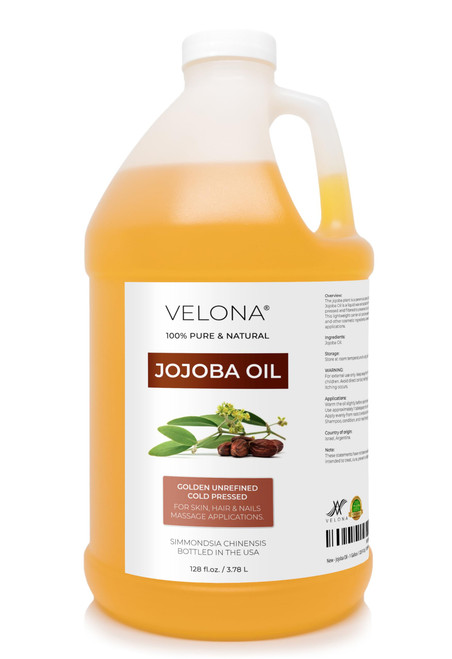 velona Jojoba Oil - 1 Gallon / 128 fl oz, Cold Pressed, Unrefined