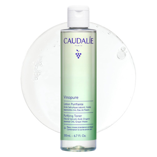 Caudalie Vinopure Natural Salicylic Acid Pore Minimizing Toner, 6.7 Ounce
