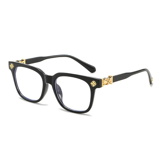Classic Clear Lens Black Glasses Square Frame Retro Unisex, Daily Accessories Non Prescription Eyeglass Frame (Gold)