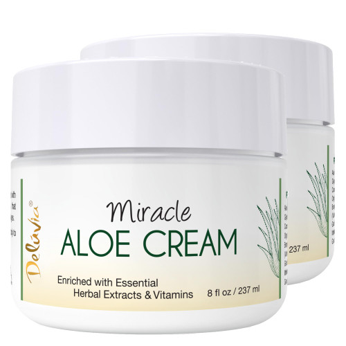 Deluvia Miracle Aloe Cream | Face & Body Moisturizer with Aloe Vera