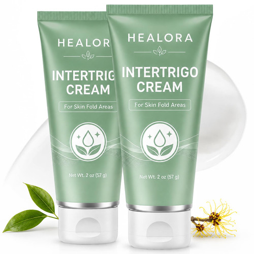 bluorchard Healora Intertrigo Cream, Fast-Drying & Non-Greasy, 2 oz, 2-Pack