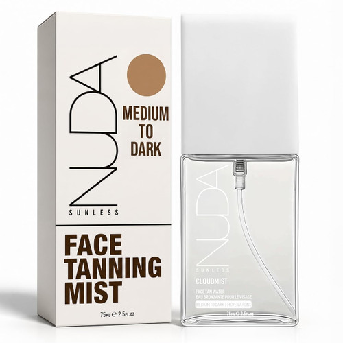 Nuda CloudMist Face Self Tanner Mist, Tanning Spray, Medium to Dark Skin