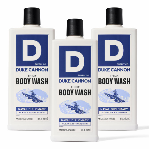 Duke Cannon Thick Body Wash for Men, Naval Diplomacy, 18 oz, 3-Pack