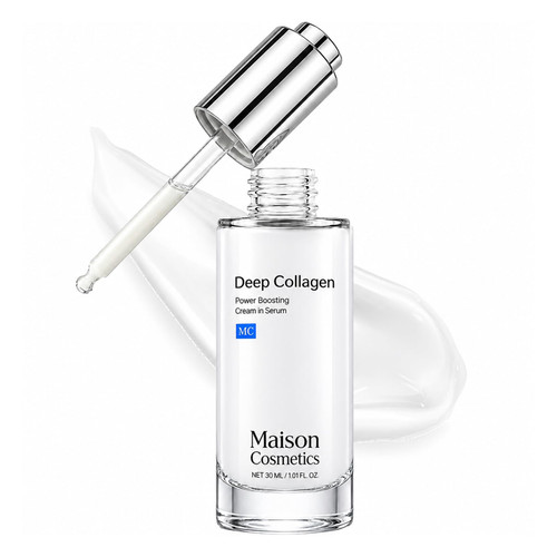 Maison Cosmetics Deep Collagen Volufiline Korean Skin Care Collagen Serum With Hydrolyzed Collagen, Korean Moisturizer for Mature Skin (1.01 fl oz/30ml)
