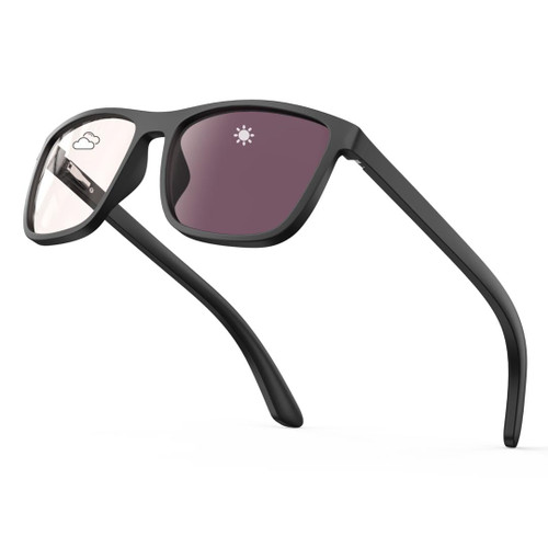 Bloomoak Rose Tinted Photochromic for Indoor/Outdoor UV 400/Migraine Relief Glasses, Anti Fluorescent LED Glare for Light Sensitivity/Photophobia–Transitional Lens