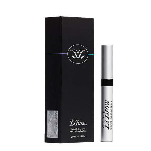 LiBrow Purified Eyebrow Serum for Darker, Fuller, Thicker-Looking Brows - Natural Botanical Extracts, Safe for Sensitive Skin & Thin Overplucked Brows - Vegan & Cruelty-Free (3mL, 90-Day Supply)
