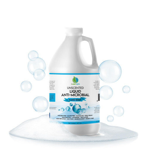 Plainly Earth AntiMicrobial Hand Soap, 64 oz Bulk Refill - Unscented Antibacterial Hand Soap, Gentle, Moisturizing Hand Soap for Kitchen and Bathroom