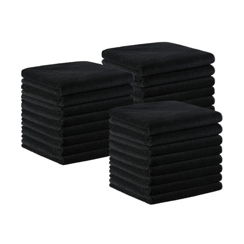 Arkwright Bleach Resistant Salon Towels 24 Pack – Microfiber Hair Towels, Soft, Absorbent, Quick Dry, Lint Free Spa & Barber Towels for Hair Stylist, Nail Salon & Esthetician, 16 x 27, Black