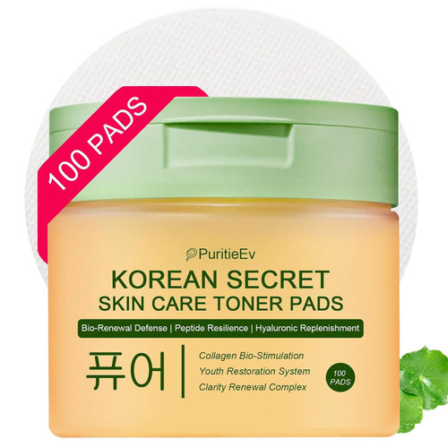 Korean Skin Care Toner Pads Snail Mucin Toning Polish Pads - Facial Skincare for Dark Spots, Wrinkles & Dull Skin - Hydrating Facial Treatment - 100 Count