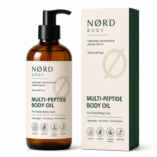 Nord Body Peptide Oil, Nord Body Multi Peptide Body Oil, Smooth the Appearance, 8.1 Fl Oz, Absorbs Quickly Lightweight Daily Body Care, Toned Skin and an Even, Radiant Look(1pcs)