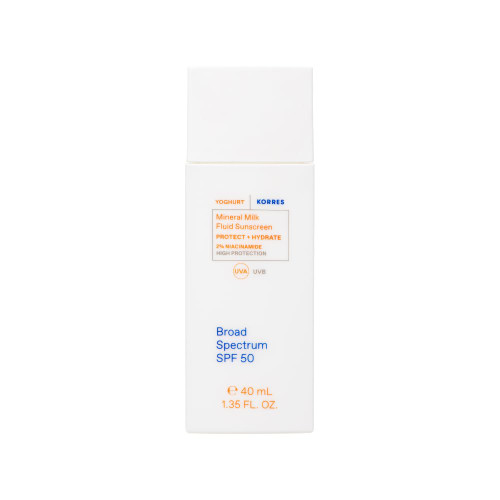 KORRES Greek Yoghurt Mineral Milk Fluid Sunscreen, SPF 50, 1.35 Fl Oz