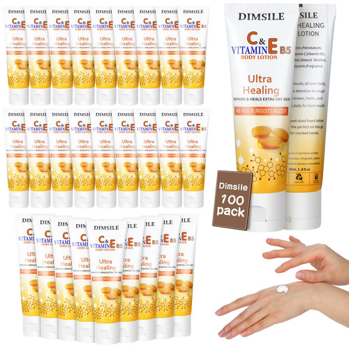Dimsile 100 Pack 1 oz Travel Size Natural Style Body Lotion Bulk