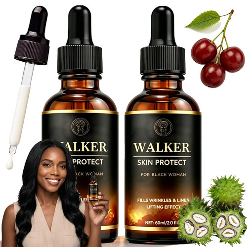 Walker Skin Protect Serum, 60ml Walker Skin Protector for Black Women, For Wrinkles and Fine Lines, Anti-Aging Face Serum, Lifting Effect, Fills Wrinkles & Lines (2pcs)