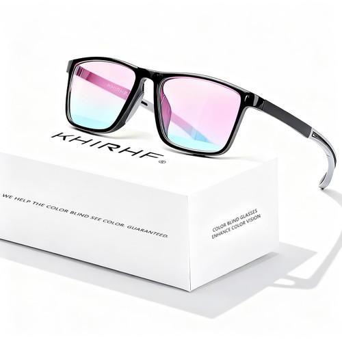 Khirhf Color Blind Glasses for Men, Red-Green ​Colorblind Correction Glasses​, Color Correcting & Enhancing Eyeglass for Outdoor Use