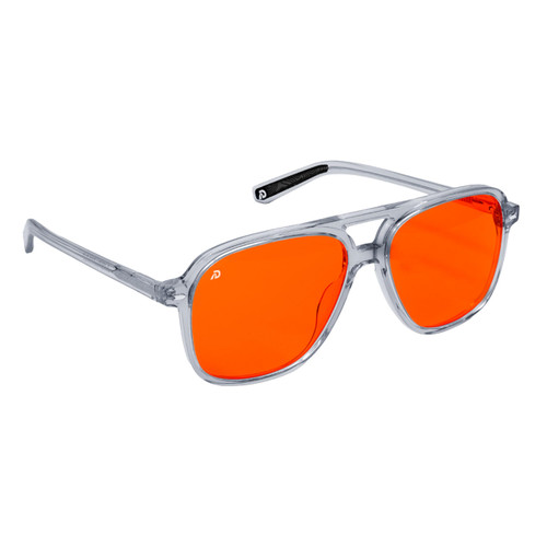 DREAM RECOVERY Blue Light Blocking Glasses for Computer, Gaming, Screen Fatigue - Night Orange Lenses for Sleep Support, Block Blue and Green Light for Restful Nights - Retro Frame