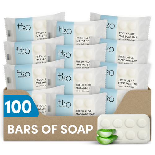 H2O Therapy 100-Count 1 oz Massage Bar Soap, Bulk Hotel Guest Toiletries