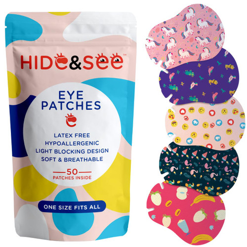 Eye Patches for Kids Skincare - Adhesive Kids Eye Patches for Lazy Eye (Dreamer) - Comfortable, Hypoallergenic Baby Eye Patch for Amblyopia Treatment - Includes Reward Chart (50 Pack)