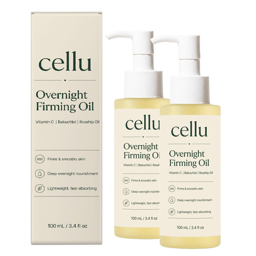 ZXZTSM 2 Pcs Cellu Overnight Firming Oil, Deeply Moisturizing Wrinkle Removal Firming Body Oil for All Skin Types.