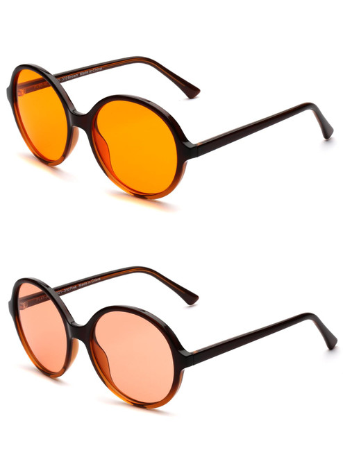 VERBAL ophtalmic FL-41 Pink & FL-60 Brown Tinted Migraine Light Sensitivity Glasses for Photophobia Eyestrain/Blue Light Blocking & Fluorescent Light Glare Women