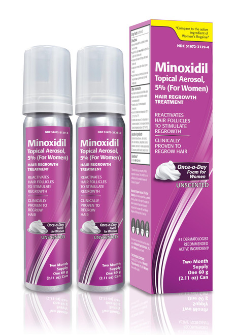 Minoxidil Topical Aerosol Foam, 5%, Hair Regrowth Treatment for Women