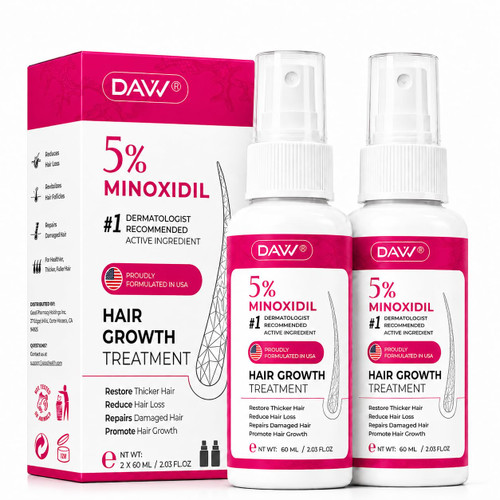 5% Minoxidil Spray for Women Hair Growth: Extra Strength Hair Regrowth Treatment – Topical Minoxidil for Women - Revitalize Hair Follicles & Regrow Thicker, Fuller Hair – Hair Loss Solution - 2 Packs