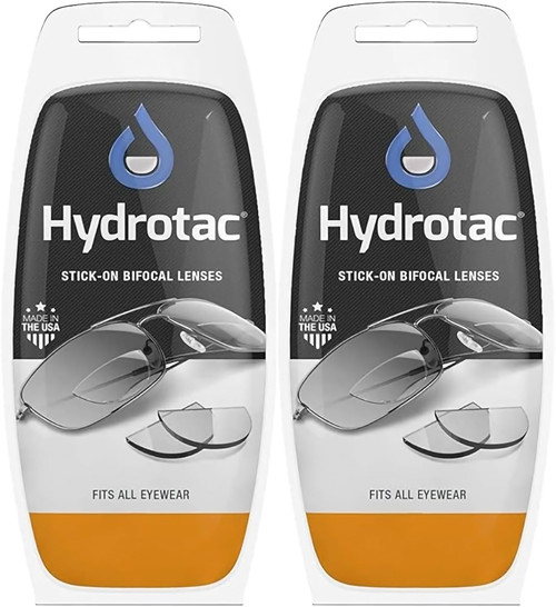 Calabria Hydrotac OPTX 20/20 Stick On BiFocal Lens +1.75 2Pack Men Women Magnifying Bi-Focal Reusable Reader Adhesive Clear