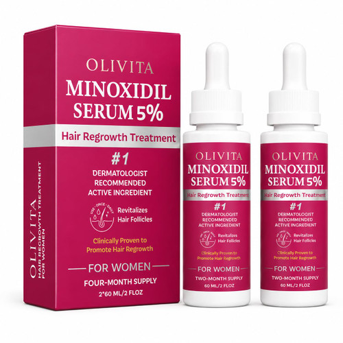 5% Minoxidil for Women Hair Regrowth Serum, Hair Loss Treatment, 4-Month
