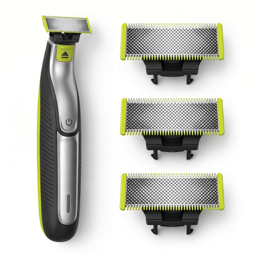 Replacement Blades Compatible with OneBlade Trimmer, 3 Pack Stainless Steel Dual Edge Blades for Precision Grooming