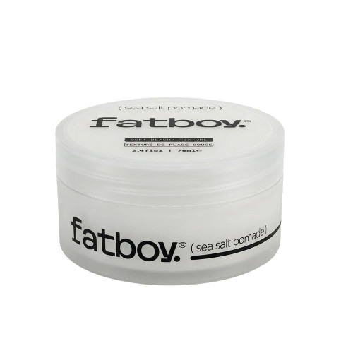 Fatboy Sea Salt Hair Pomade with Coconut Oil & Shea Butter, Lightweight Hold for Texture, Styling & Shine, Tousled Beach Waves Finish, Hair Care for All Hair Types, Paraben Free, Color Safe, 2.6 Oz