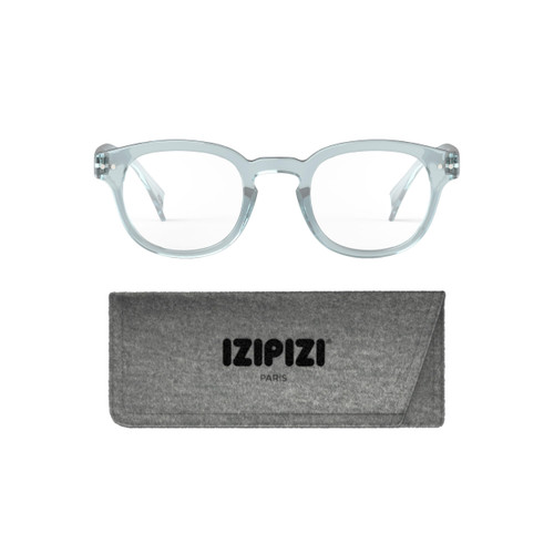 IZIPIZI READING #C Eye Glasses, Frozen Blue - Designed in Paris - Stylish Readers for Men & Women with Anti-Scratch Treatment - Corrective Eyeglasses, +3.0 Magnification (+1 to +3 Diopters)