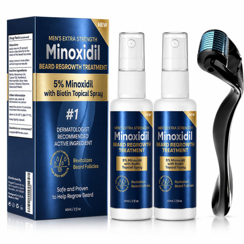 5% Minoxidil Beard Growth Kit for Men with Biotin Hair Topical Spray