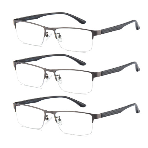 Cyxus Blue Light Blocking Glasses for Men Woman Semi Rim Computer Gaming Office Study Eyeglasses with UV Protection 3 Pack 8001T09