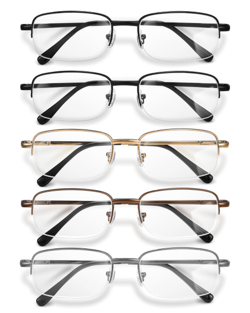 NOVIVON 1.0 Metal Reading Glasses Men - Durable Readers with Blue Light Filtering - Clear Vision