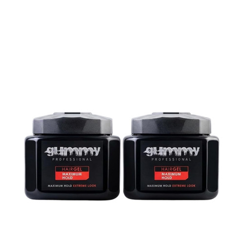 Gummy Hair Gel Maximum Hold Extreme Look, Alcohol-Free Styling Gel for Men & Women, Long-Lasting Strong Hold with Non-Flaking Shine Finish for All Hair Types, 23.5 Oz / 700ml Pack of 2