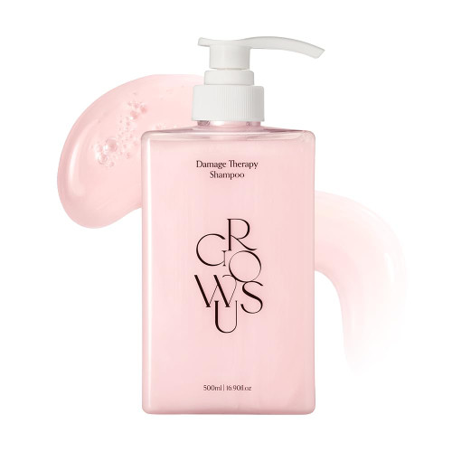 GROWUS Damage Therapy Shampoo (16.9 Fl Oz) 500ml | Marine Peptide, Salicylic Acid & Niacinamide | Nourishing Daily Wash for Dry & Frizzy Hair | Protein Complex | Korean Hair Care