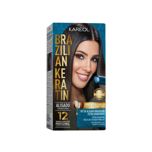 Kareol Hydrating Keratin Brazilian Straightening Kit, Formaldehyde Free