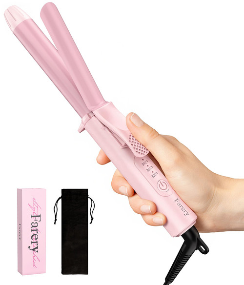 Travel Size Mini Curling Iron 3/4 Inch, 100-240V Dual Voltage Travel Curling Iron for Short Hair with 3 Adjustable Temp, Auto-Off, Ceramic Mini Hair Curler Infused Keratin&Argan Oil, with StorageBag