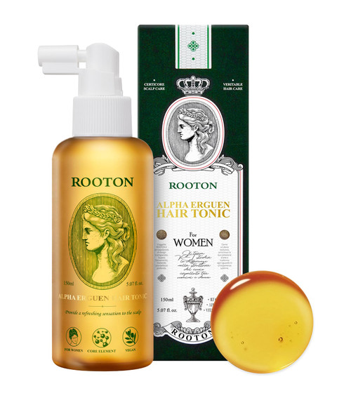 ROOTON Alpha Erguen Hair Loss Tonic for Women, Vegan Scalp Care Serum for Thinning Hair, Weak Hair & Postpartum Hair Care, Pregnancy Safe Formula, 150ml / 5.07 fl oz