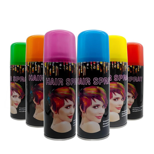 Variety Savings Temporary Hair Color Spray 6 Cans Assorted 6 Colors Fast-Drying, Non-Sticky, Non-Damaging, (6, 6 Colors)