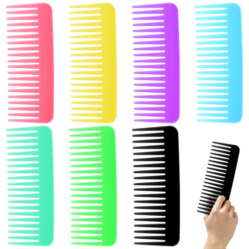 Vesici 100 Pcs Wide Tooth Comb Bulk 6.1" Large Tooth Hair Brush Set