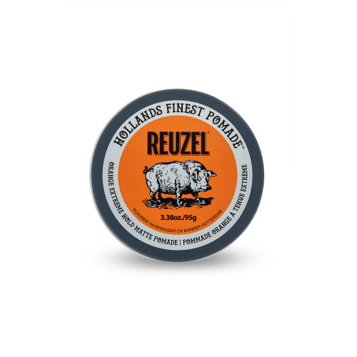 REUZEL Orange Extreme Hold Matte Pomade for Men, Natural Finish 3.38 oz