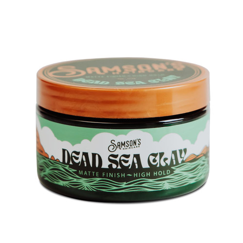 SAMSON'S HAIRCARE Dead Sea Hair Styling Clay, Nourishing and Revitalizing Hair, With Black Hawaiian Sea Salt, High Hold, Ultra-Matte Finish, 4 oz.