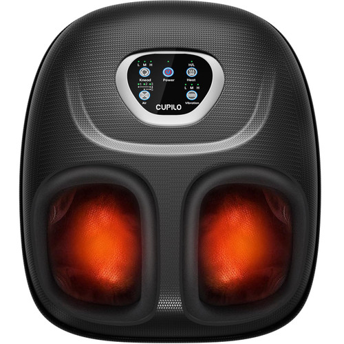 CuPiLo Foot Massager FSA Eligible HSA 2026 Upgraded, Birthday Gifts for Women Men Mom Dad, Feet Massager with Heat for Plantar Fasciitis Relief, 5 Levels Compression & Vibration Massage for Neuropathy