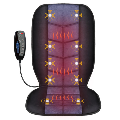 CILI Massage Chair Pad,Back Massager with Heat,Massage Seat Cushion with 10 Vibration Motors,30-60-90 Minutes Heating Options,Chair Massager for Office Chair, Home Office Use, Relaxation Father Gift