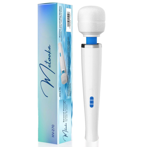 Metooka Therapeutic Cordless Massager - Powerful Massage Tool Handheld 8 Speeds 20 Patterns - Rechargeable Hand Massagers for Sore Muscles - Hand Held Massage Tool for Neck & Back