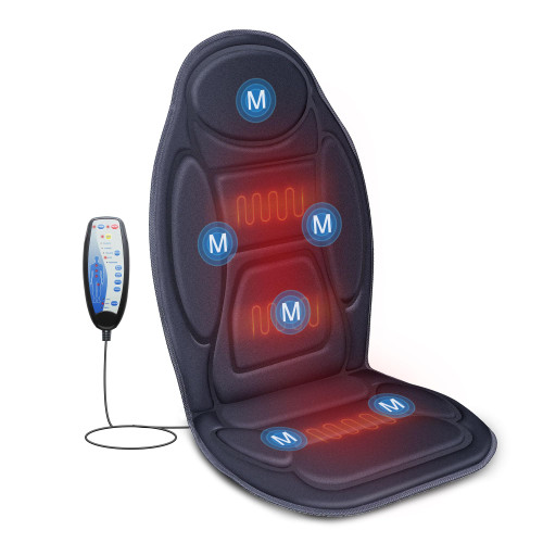 Snailax Vibration Back Massager with Heat, Massage Seat Cushion with 6 Vibrating Motors and 2 Heat Levels, Massage Chair Pad for Home Office use, Gifts for Mom