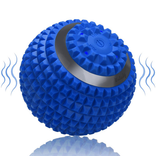 Wolady Vibrating Massage Ball 4-Speed High-Intensity Fitness Yoga Massage Roller, Relieving Muscle Tension Pain & Pressure Massaging Balls (Blue)