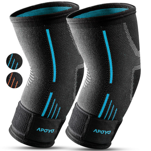 APOYO Elbow Brace for Tendonitis and Tennis Elbow, (Pair) Compression Sleeve for Arthritis, Workouts, Reduce Joint Pain During Fitness Activity (X-Large)