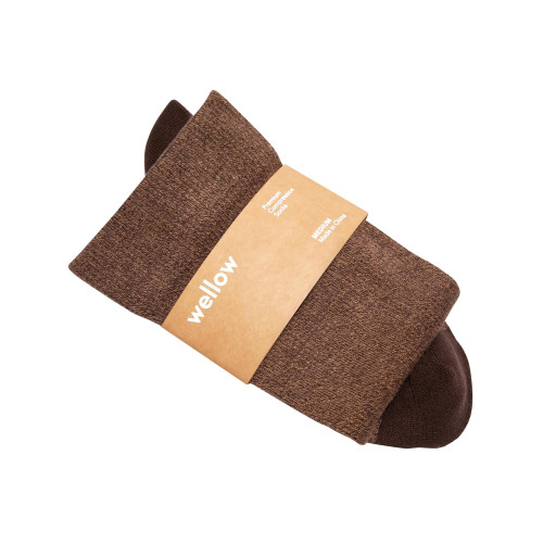 Wellow Premium Socks (Compression Socks - Regular) for Men and Women, Made with Viscose from Bamboo, Relieves Swelling, Nurses - Pregnancy Support, MD, Chocolate - Twist