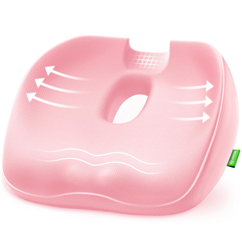 AUVON Innovative Donut Pillow Hemorrhoids Scientific Center Hole and Tailbone Cutout, Orthopedic Pain Relief Donut Seat Cushion for Coccyx, Sciatica, After Surgery Sitting Relief